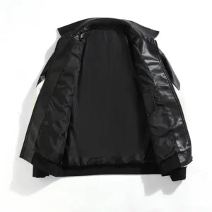 Autumn and Winter Hip Hop Men's Faux Leather Jacket, Padded Windbreaker, Motorcycle Biker Bomber Coat Women
