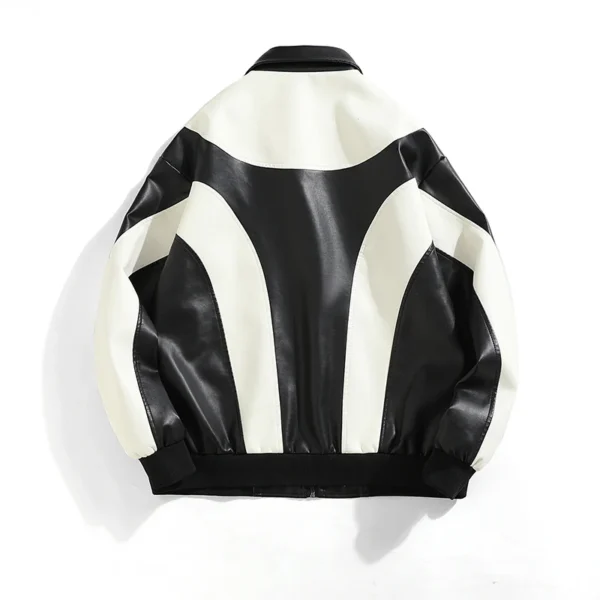 Autumn and Winter Hip Hop Men's Faux Leather Jacket, Padded Windbreaker, Motorcycle Biker Bomber Coat Women - Image 2