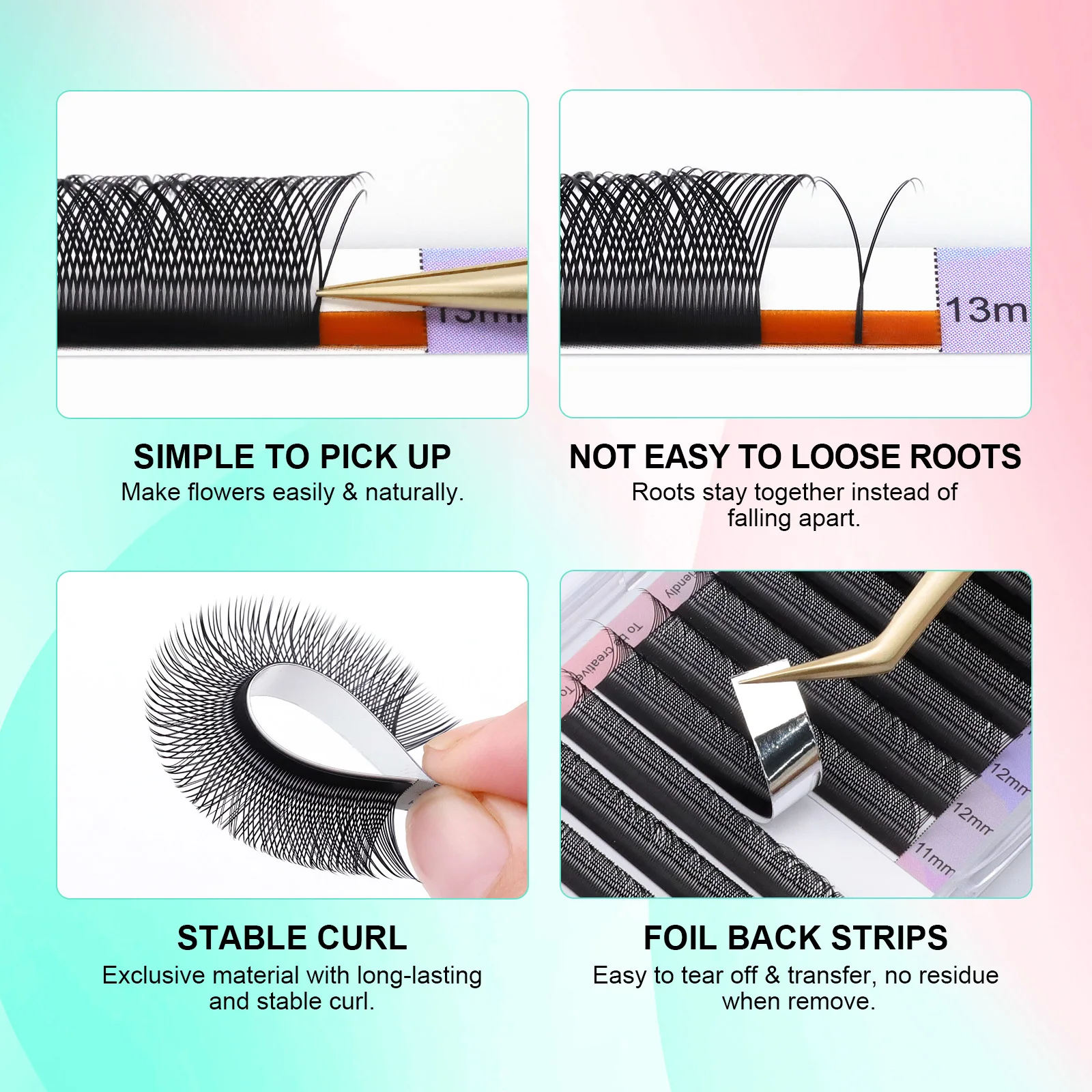 NAGARAKU YY Shape Eyelashes Extension Soft Premium False Eyelashes individual Makeup Black Crisscross Beauty - Image 3