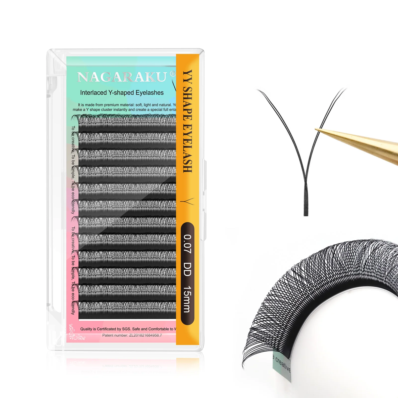 NAGARAKU YY Shape Eyelashes Extension Soft Premium False Eyelashes individual Makeup Black Crisscross Beauty