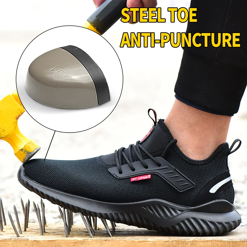 Work Sneakers Steel Toe Shoes Men Safety Shoes Puncture-Proof Work Shoes Boots Fashion Indestructible Footwear Security - Image 3