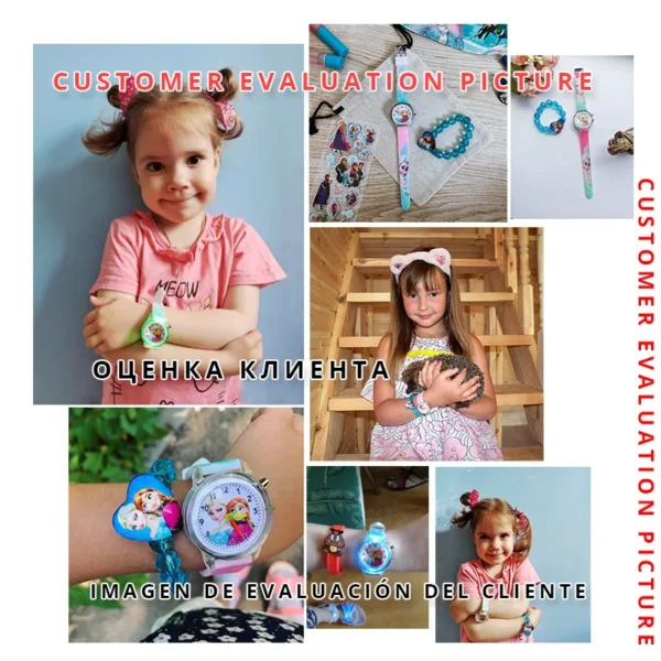 Disney Flash Light Girls Elsa Watches Kids with Bracelet Silicone Strap Princess Children Watches Student Clock reloj infantil - Image 4