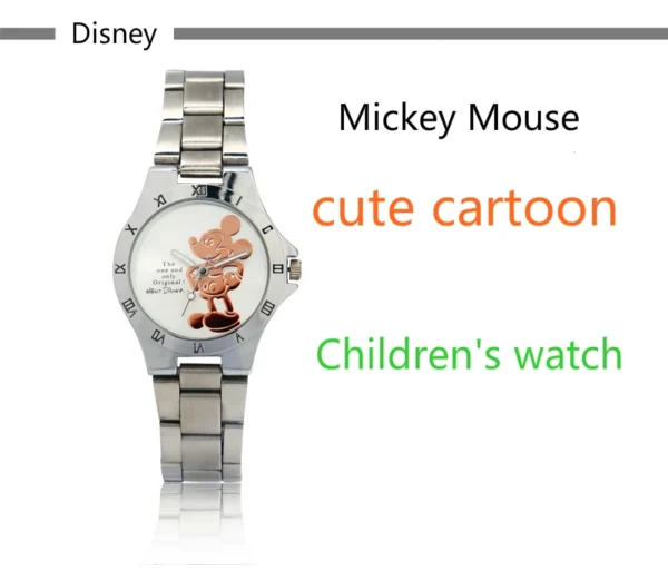 New Disney Mickey Mouse Minnie Gold Silver Watch Children's Boys Girls Watches Steel Students Quartz Adult Watch Birthday Gift - Image 5