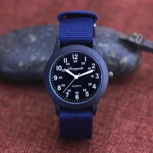 Chaoyada Brand Boys Men Students Learning Time Quartz Watches Girls Water Resistant Gifts Clock Kids Canvas Fashion Wristwatches