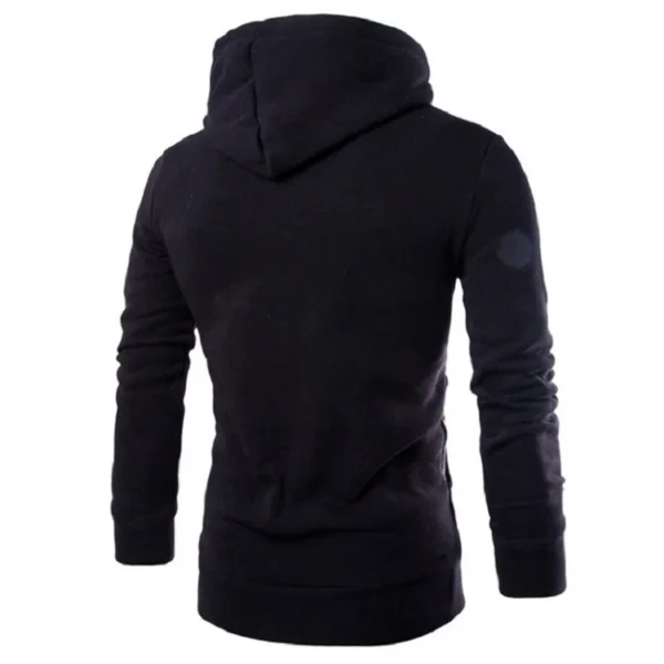 Men's Hoodies Long Sleeve Sweatshirts for Men Zipper Hooded Pullover High Neck Mens Sweatshirt Top Jacket Coat Black Sweater - Image 5