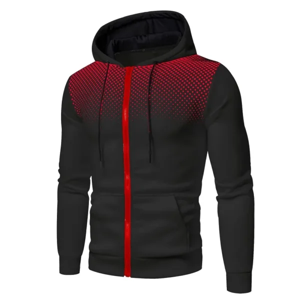 Mens Hoodie Zip Up Hoodie Sweatshirt Graphic Zipper Pocket Polka Pot Print Sports Outdoor Casual Daily Hoodies Slim Sweatshirts - Image 3