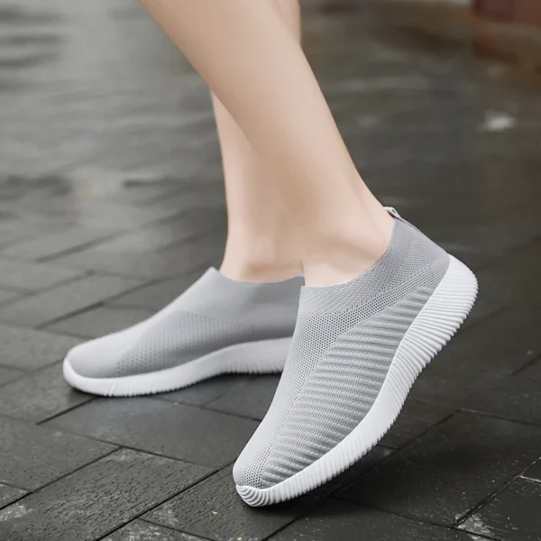 Women Vulcanized Shoes High Quality Women Sneakers Slip On Flats Shoes Women Loafers Plus Size 42 Walking Flat