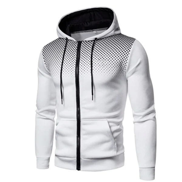 Mens Hoodie Zip Up Hoodie Sweatshirt Graphic Zipper Pocket Polka Pot Print Sports Outdoor Casual Daily Hoodies Slim Sweatshirts - Image 2