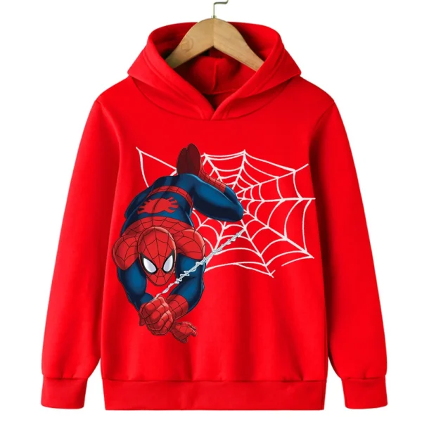 New Spring and Autumn red and blue Spiderman thin children's clothing boy coat hoodie girl hoodie Child coat Boy clothing - Image 2