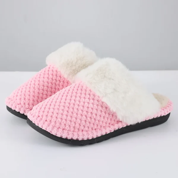 Shevalues New Plush Women Slippers Warm Fluffy Slippers Indoor Memory Foam Home Cotton Shoes Comfy Winter Women Non-Slip Slipper - Image 4