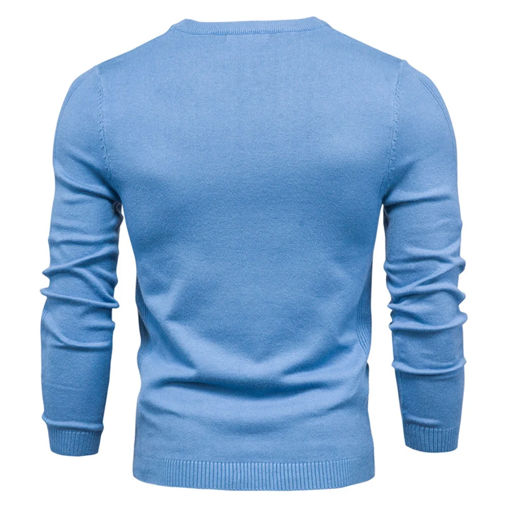 2021 New Winter Thickness Pullover Men O-neck Solid Color Long Sleeve Warm Slim Sweaters Men Men's Sweater Pull Male Clothing - Image 3