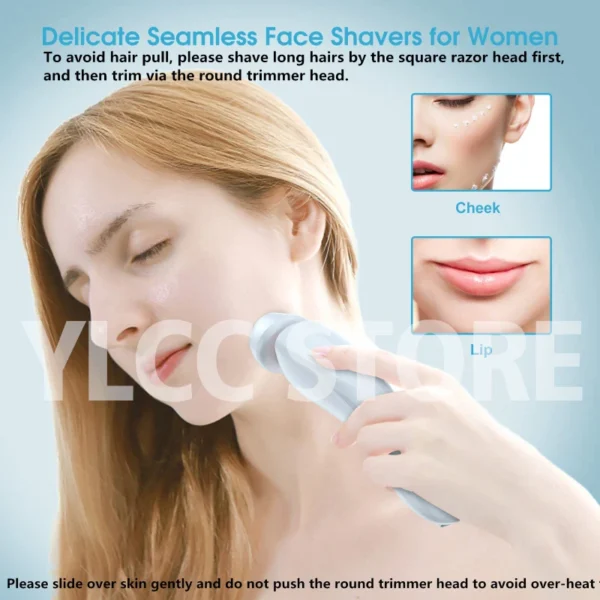 Electric Razors for Women 2 In 1 Bikini Trimmer Face Shavers Hair Removal for Underarms Legs Ladies Body Trimmer IPX7 Waterproof - Image 3