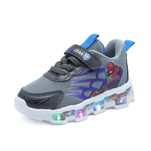Disney Children's Sneakers Spiderman Boys Girls Casual Shoes Summer Mesh Breathable Student Shoes Kids Anti-slip Casual Shoes