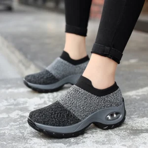Women Sneakers Fashion Breathable Walking Mesh Platform Shoes Sneakers for Women Gym Vulcanized Shoes Black Female Footwear