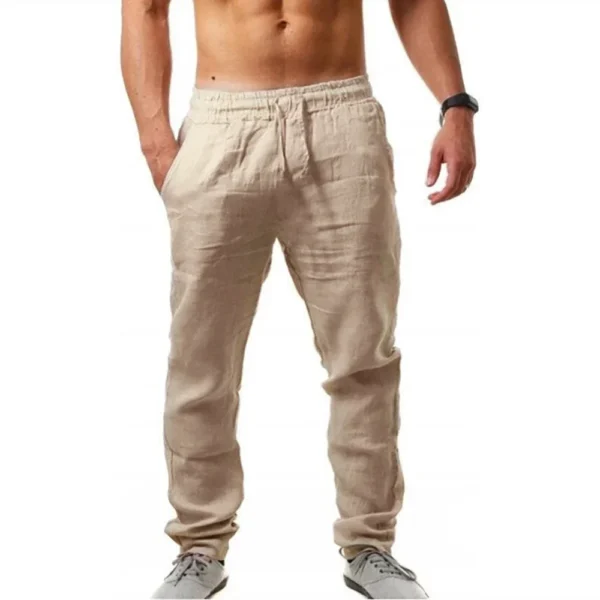 Men's Linen Pants Summer Male Breathable Linen Trousers Sweatpants Solid Color Linen Fitness Pants Jogging Fitness Streetwear - Image 6