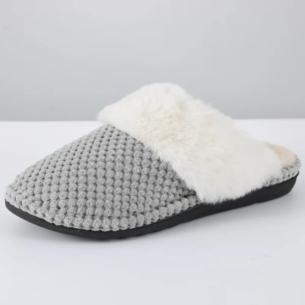 Shevalues New Plush Women Slippers Warm Fluffy Slippers Indoor Memory Foam Home Cotton Shoes Comfy Winter Women Non-Slip Slipper - Image 5