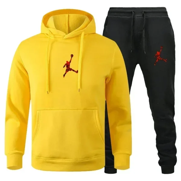 2024 autumn and winter men and women can pullover hoodie + jogging pants two-piece Set hip hop sportswear suit fashion trend