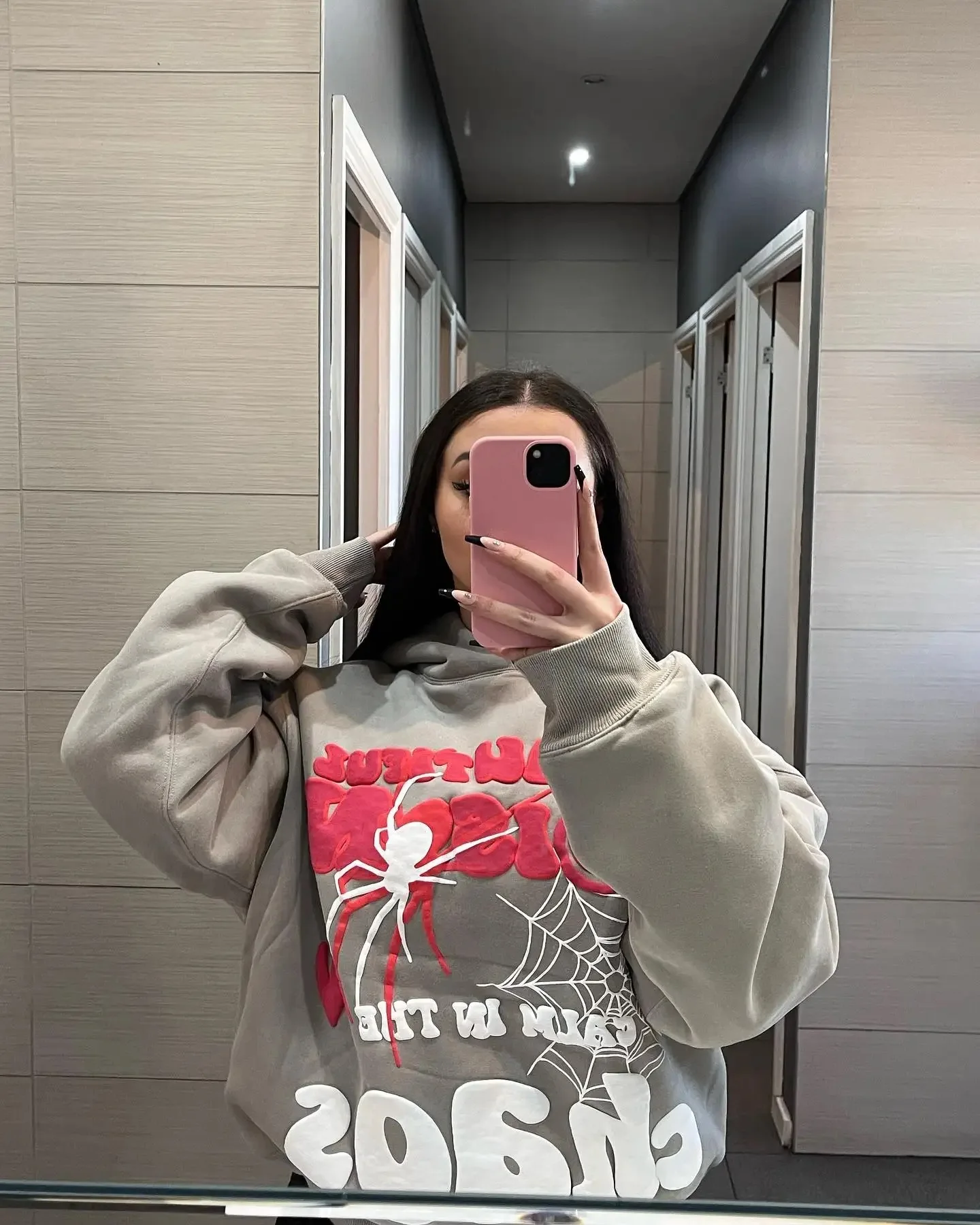Women Y2K Hoodies Harajuku Letter Print Loose Sweatshirt Trousers Hip Hop Punk Long Sleeve Pocket Men Sweatpant Streetwear Tops - Image 3