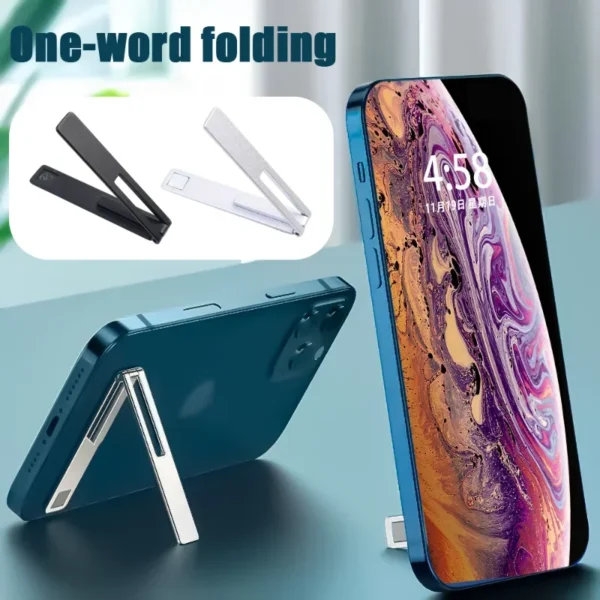Magnetic Ultra Thin Foldable Mobile Phone Holder Bracket Metal Alloy Desktop Cell Phone Stands Universal Phone Support Kickstand - Image 5