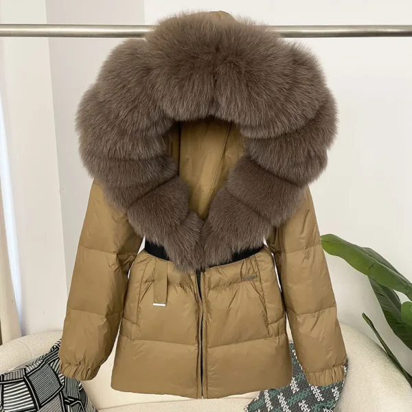 OFTBUY 2024 Winter Puffer Jacket Women Real Fox Fur Hooded Thick Warm White Duck Down Coat Female Parkas Waterproof Fur Jacket - Image 3