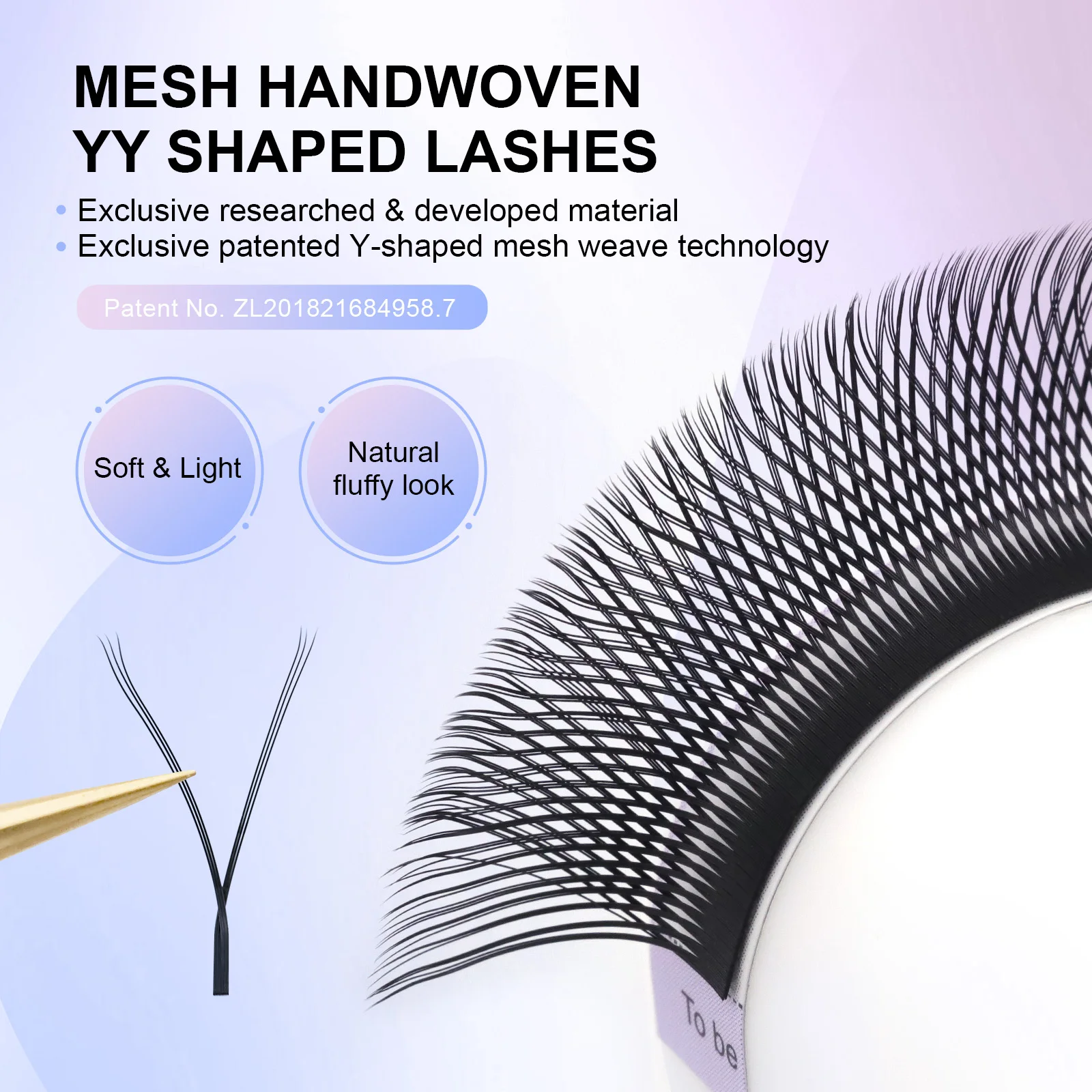 NAGARAKU YY Shape Double and Triple Tips Eyelash Extensions Hand Woven Premium Soft Natural Interlaced Makeup Mesh Net - Image 6