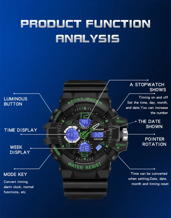 SANDA Brand G- Style Military Watch Men Digital Shock Sports Watches For Man Waterproof Electronic Wristwatch Mens 2023 Relogios