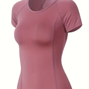 Sports T-shirt women summer breathable sexy beauty back fitness wear quick dry running training short sleeve yoga top