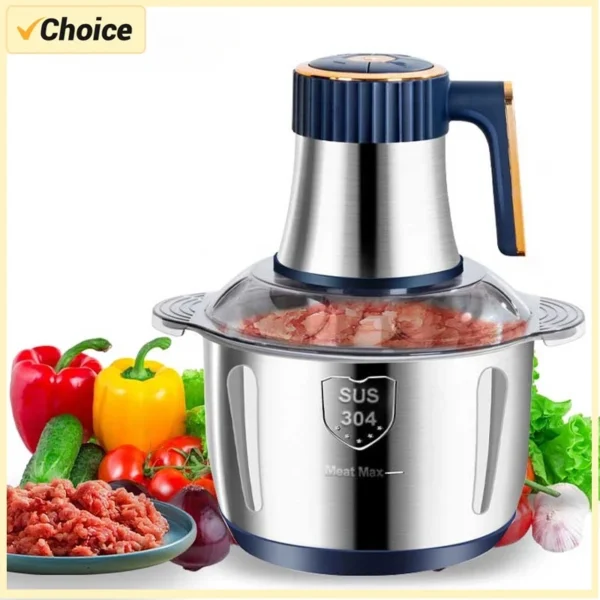 5L Electric Meat Grinders Food Crusher Stainless Steel Multifunctional Vegetable Slicer Processor Chopper Kitchen Appliances