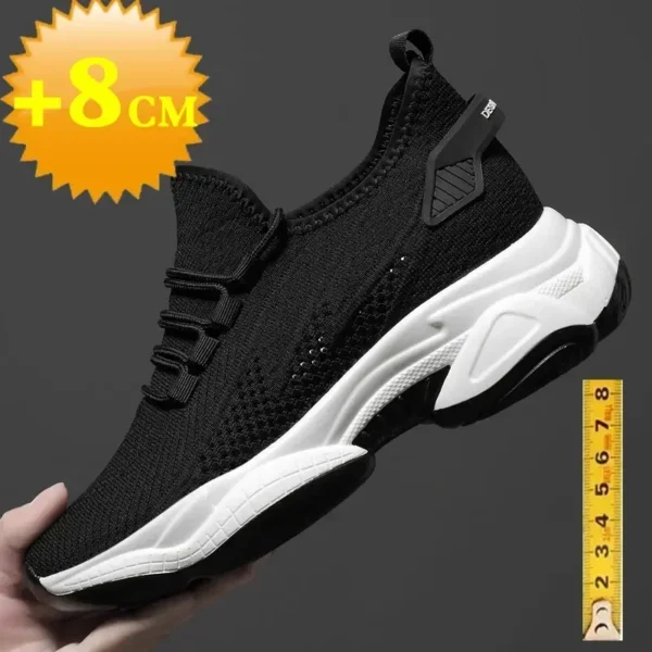 Increasing men sneakers casual heightening shoes 8cm height increase shoes for summer breathable 6cm elevator - Image 4