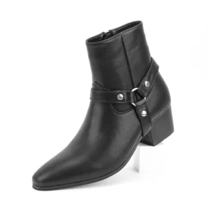 Men's High-heeled Chelsea Double Elastic Male Boots