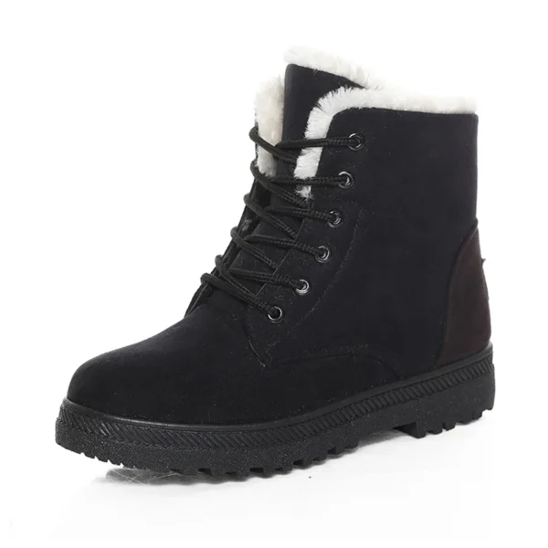 Women Boots Warm Fur Ankle Boots For Women Winter Shoes With Heels Snow Boots Winter Botas Mujer 2024 Women's Low Heel Boot - Image 4