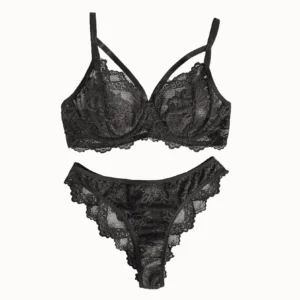 Women's Lingerie & Underwear， eyelash sxy fancy lace strapping underwire bra & brazilian panties ，victoria style