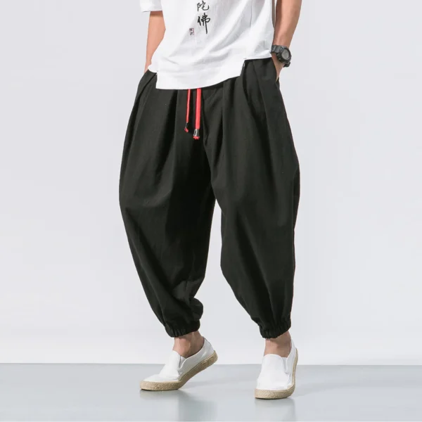 FGKKS Spring Men Loose Harem Pants Chinese Linen Overweight Sweatpants High Quality Casual Brand Oversize Trousers Male - Image 6