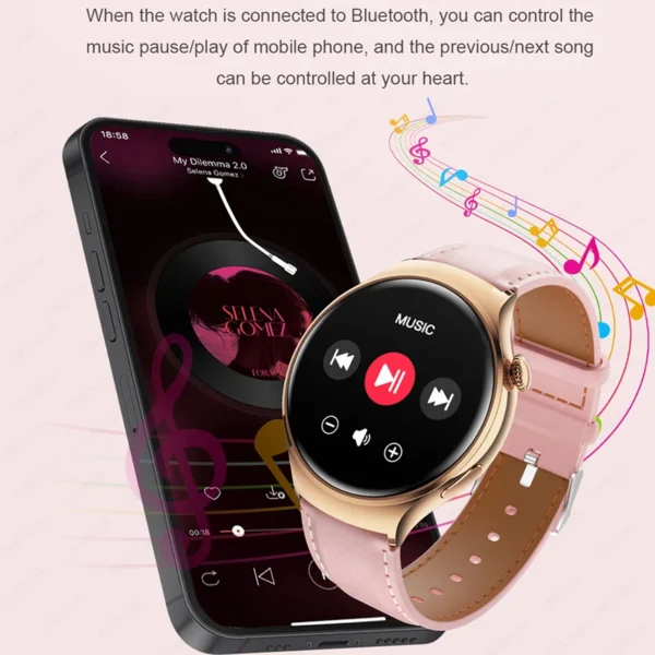 2024 New For Huawei GT4 Mini Smart Watch Women 360*360 AMOLED HD Screen NFC IP68 Waterproof Heart Rate Blood Sugar Smartwatch - Image 4