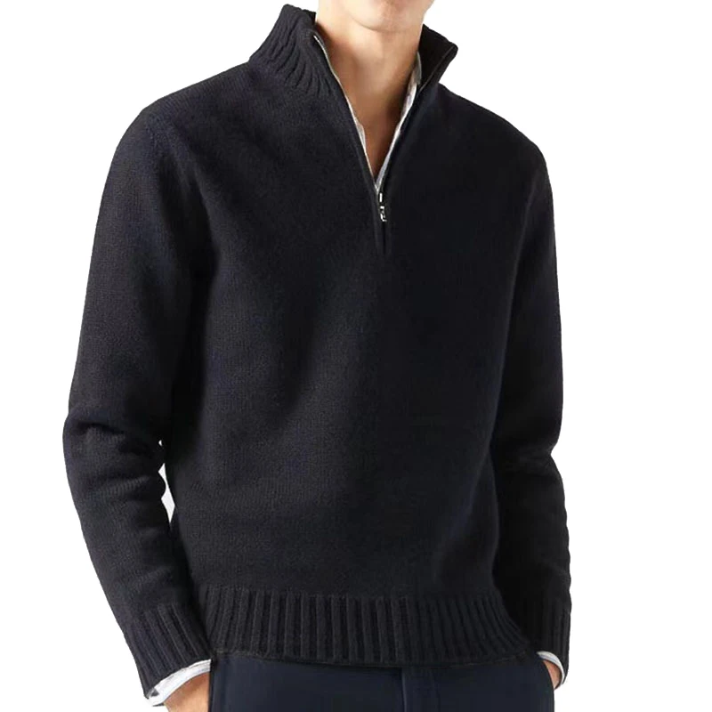 Autum Men Turtlenecks Sweaters Knitwear Pullovers Solid Color Long Sleeved Sweater Male Casual Daily Warm Coats - Image 2