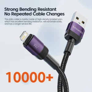 Toocki USB Cable For iPhone 14 13 12 Pro Max X XS XR 8 7 Plus iPad Fast Charging Charger Aluminum iP Cable For iPhone Data Cord