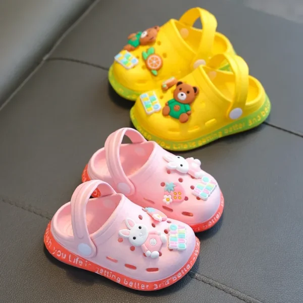 kids baby Girls Summer Sandals: Soft Sole Toddler children Indoor Slippers Cartoon Boys Breathable Hollow Shoes - Image 2