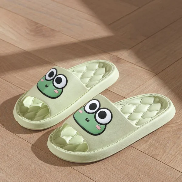 Summer Beach Slides Bathroom Anti Slip Slipper Non-Slip Home Flip Flops Cartoon Frog Soft Sandals - Image 4