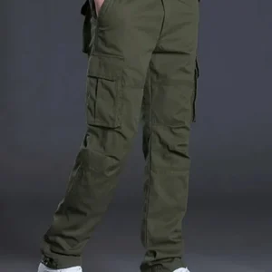 Solind Cotton Multi Flap Pockets Men's Straight Leg Cargo Pants Loose Casual Outdoor Pants Men's Work Pants For Hiking Tactical