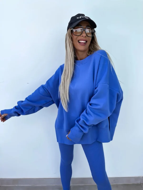 Spring summer 2024 new Shirt casual loose-fitting sweater tight pants 2 piece suit sets for women 2 pieces trousers sets - Image 3
