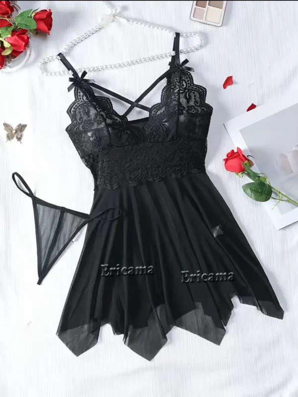 Women Transparent Lingerie Women's Underwear See Through Lingerie Sets Sexy Lace Bra And Panty Set Female Sexy Costumes - Image 5