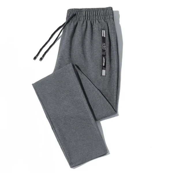 Ice Silk Men's Pants 2023 Summer New Black Gray Thin Business Casual Pants Outdoor Elastic Breathable Straight Leg Sweatpants - Image 3