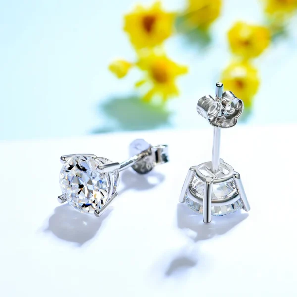 Kuololit 2.4CT OEC Moissanite Stud Earrings for Women Solid 925 Sterling Silver Brillant Cut D VVS Solitaire for Christmas Fine - Image 2