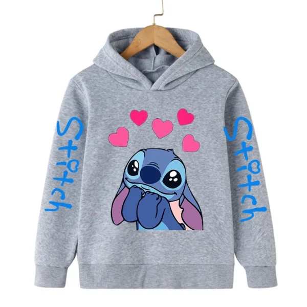 Funny Clothes Christmas Disney Stitch Hoodie Children Cartoon Kid Girl Boy Lilo and Stitch Sweatshirt Hoody Baby Casual Top