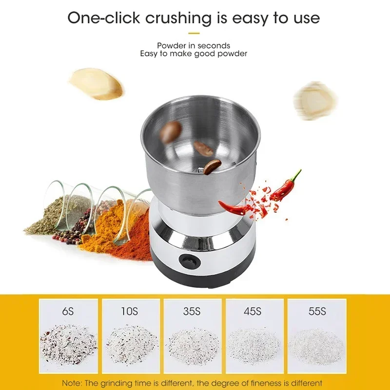 Electric Grinder Multifunctional Home Coffee Grinder Four Edged Blade Kitchen Cereal Nuts Beans Spices Grains Grinder Machine - Image 3