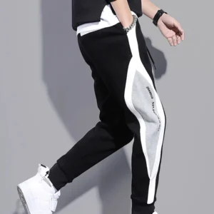 Men's Sports Pants Spring Autumn Male Loose Fitting Leggings Patchwork Running Training Casual Pants Fashion Outfit Trousers