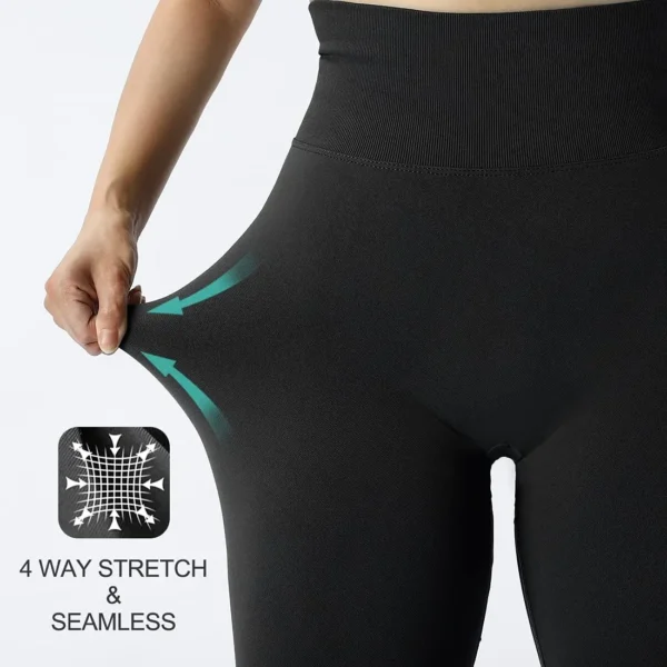 2023 Seamless Knitted Fitness GYM Pants Women's High Waist and Hips Tight Peach Buttocks High Waist Nude Yoga Pants - Image 4