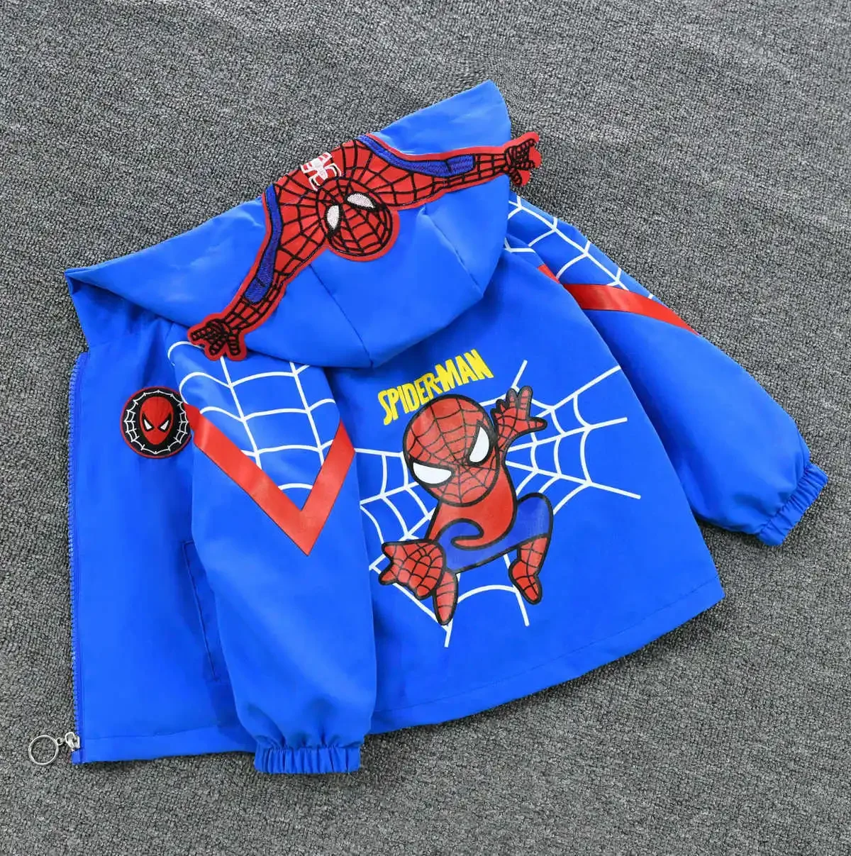 New Spring Autumn Red Blue SpiderMan Thin style Children costume boys Coats Jacket girls Hooded Coat Kids Outwear boy Clothing - Image 2