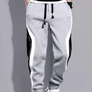 Men's Sports Pants Spring Autumn Male Loose Fitting Leggings Patchwork Running Training Casual Pants Fashion Outfit Trousers