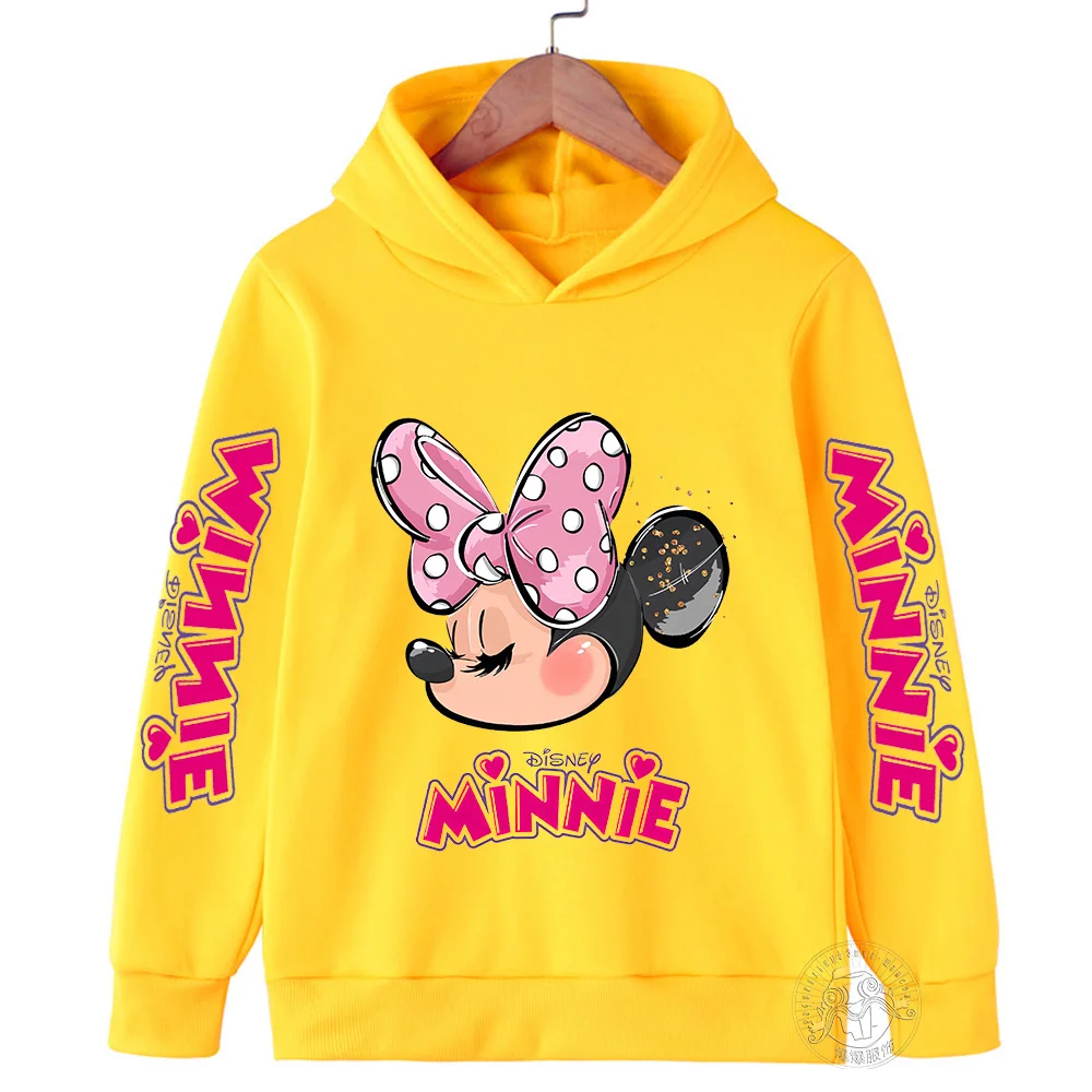 2023 Autumn/Winter Boys Minnie Warm Top 3-14 Year Old Children's Hoodie Girls Outdoor Sports Shirt - Image 2